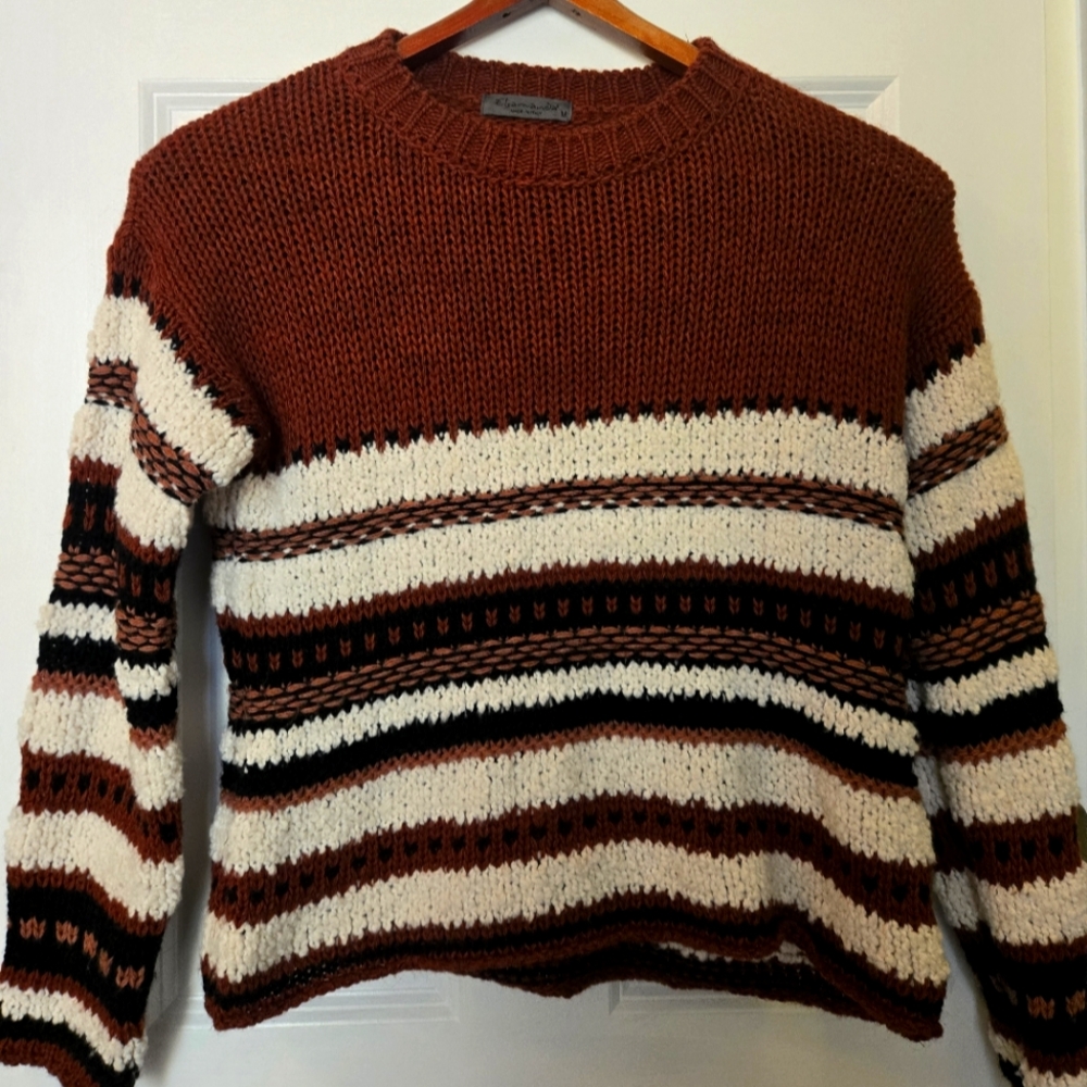 Anthropology Elsamanda Knitted Wool Alpace Women's Sweater Size M Made In Italy